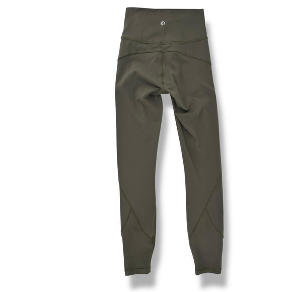 Lululemon In Movement Everlux Tight Leggings  25" Size 4 Sage Green W5anxsz5021 - Picture 3 of 6